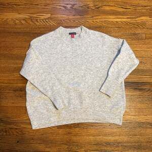 Vince Camuto Womens Gray Long Sleeve Crew Neck Sweater